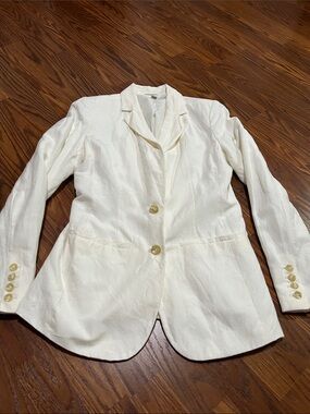a new day Cream Tailored Linen blazer size 4